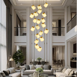 Alabaster High Ceiling Chandelier, Modern Staircase Chandeliers - Fast Delivery-1-Luxehomezone