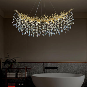 Modern Silver Crystal Glass Tree Branchs Chandelier 55" 72" - Fast Delivery-1-Luxehomezone