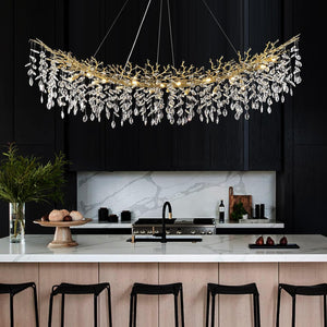 Modern Silver Crystal Glass Tree Branchs Chandelier 55" 72" - Fast Delivery-1-Luxehomezone