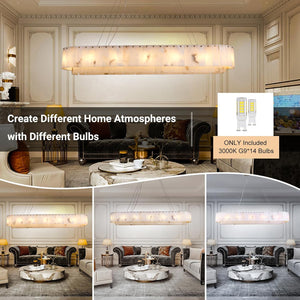 Alabaster Rectangular Chandelier L54" - Fast Delivery-1-Luxehomezone