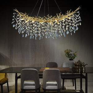 Modern Silver Crystal Glass Tree Branchs Chandelier 55" 72" - Fast Delivery-1-Luxehomezone