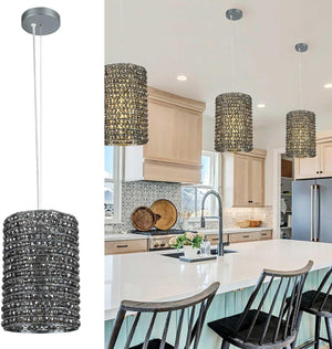 Smoke Grey Crystal Pendant Lights - Fast Delivery-1-Luxehomezone