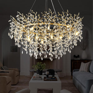 Round Silver Tree Branche Chandelier48" - Fast Delivery-1-Luxehomezone