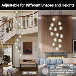Large LED Pendant Chandeliers with Crystal Bubble Ball - Fast Delivery-1-Luxehomezone