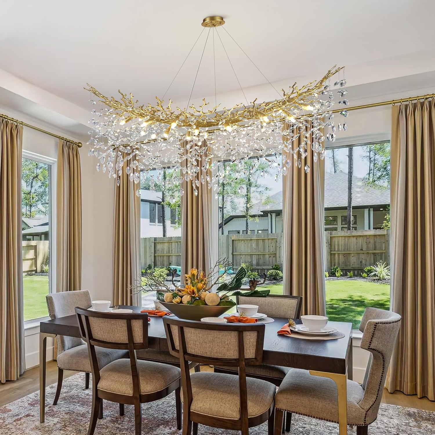 Solara Rectangular Tree Branch Chandelier 55" 72" Tree Branch