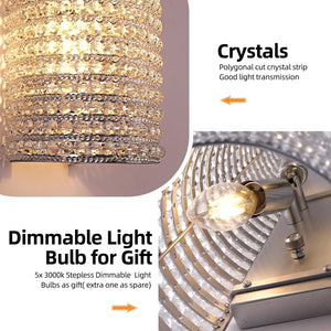Smoke Grey Crystal Beaded Wall Sconce Light - Fast Delivery-1-Luxehomezone
