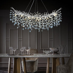 Modern Silver Crystal Glass Tree Branchs Chandelier 55" 72" - Fast Delivery-1-Luxehomezone