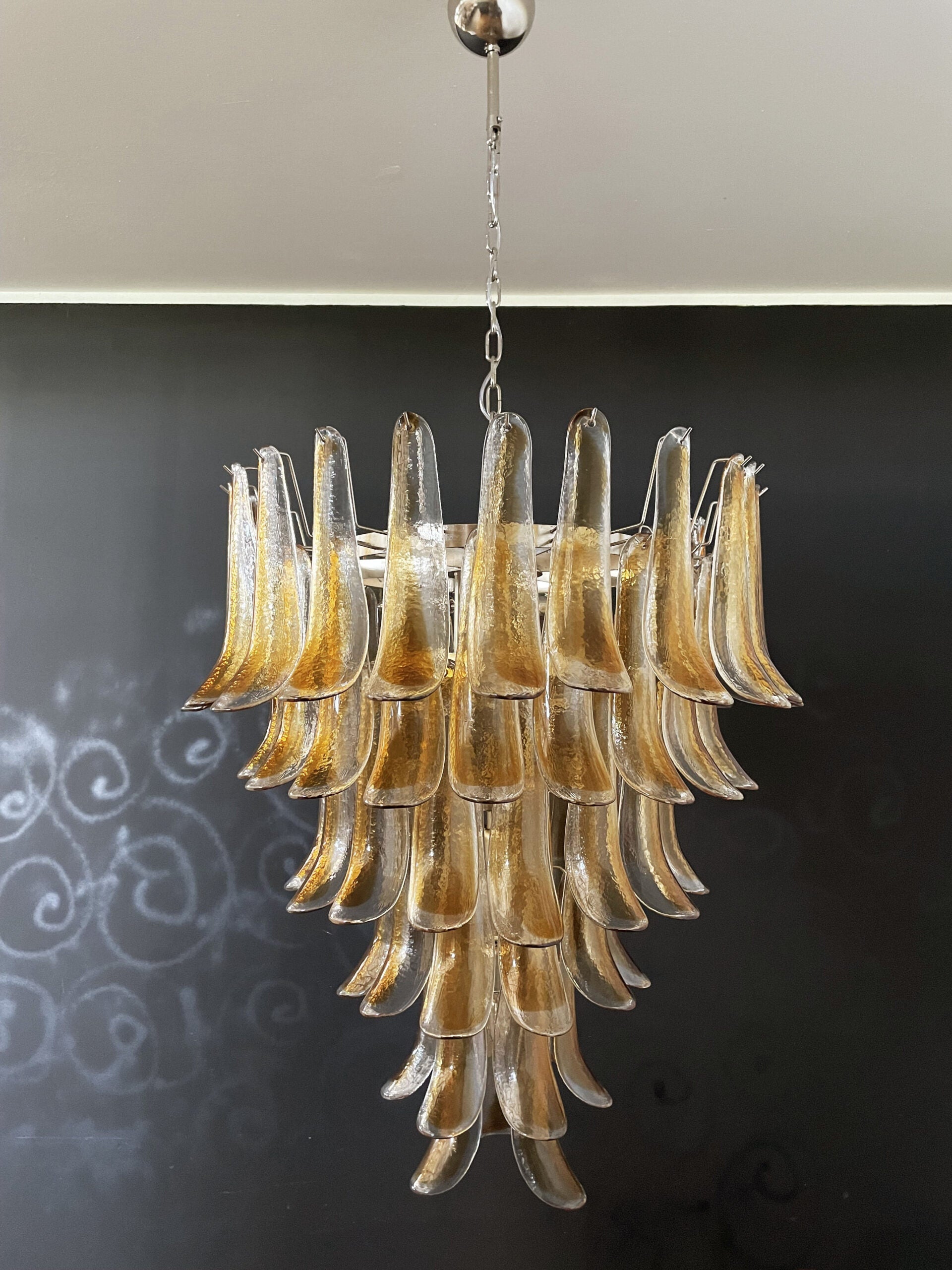 Murano Chandelier 75 Yellow Petal Glass