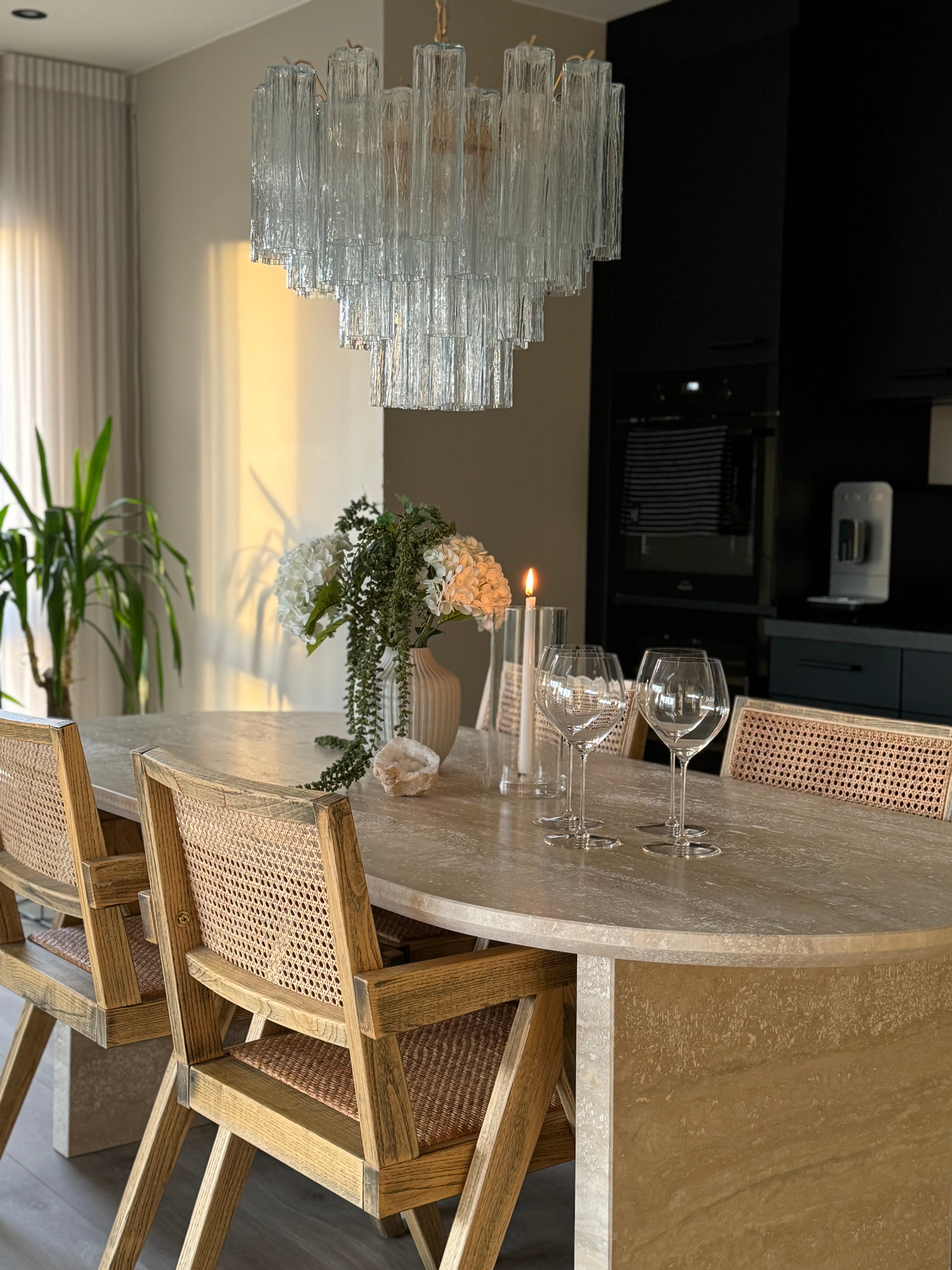 Murano Chandelier 36 Clear Glass Tubes