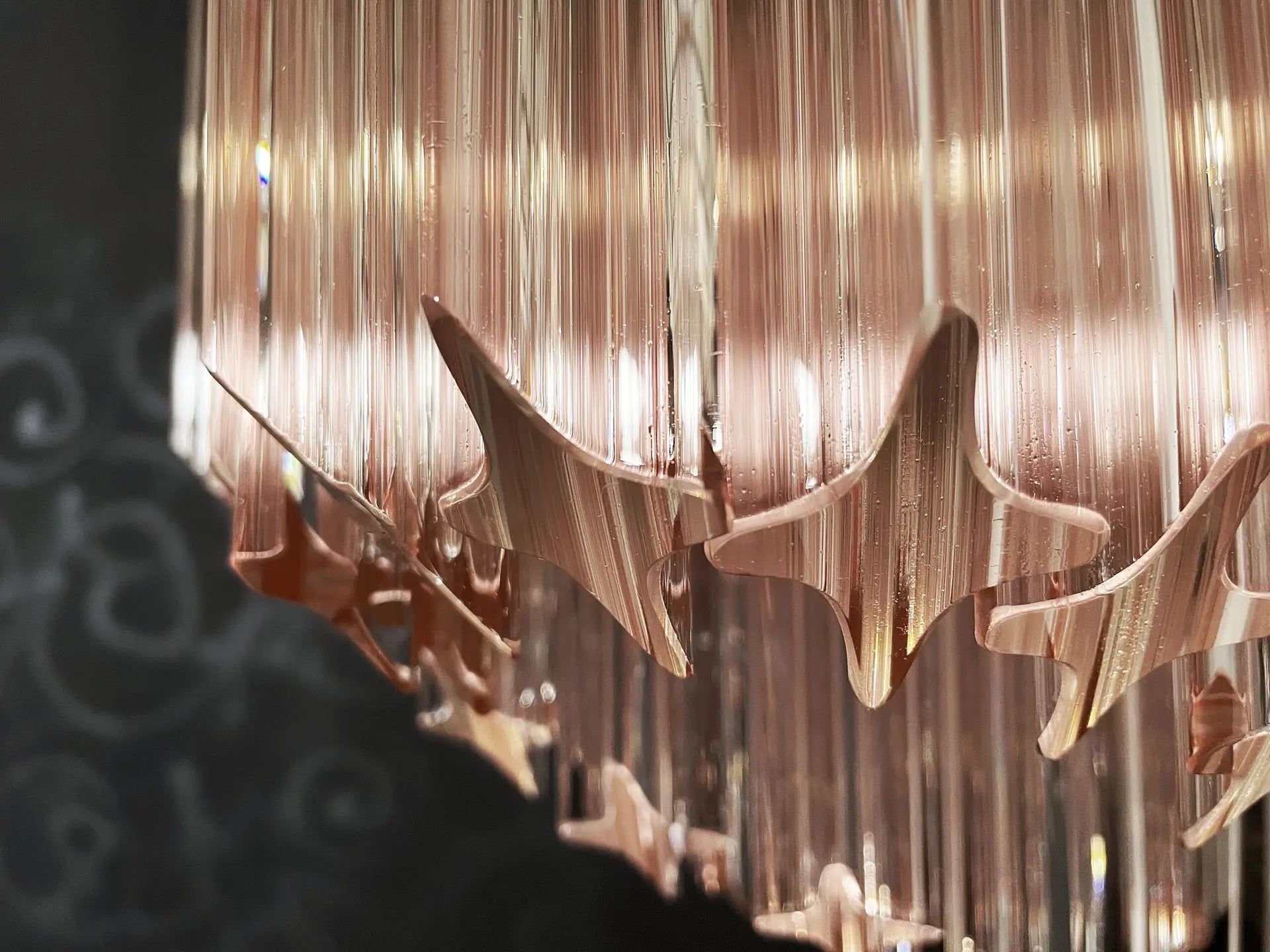 Murano Chandelier 60 Pink Prism Glass