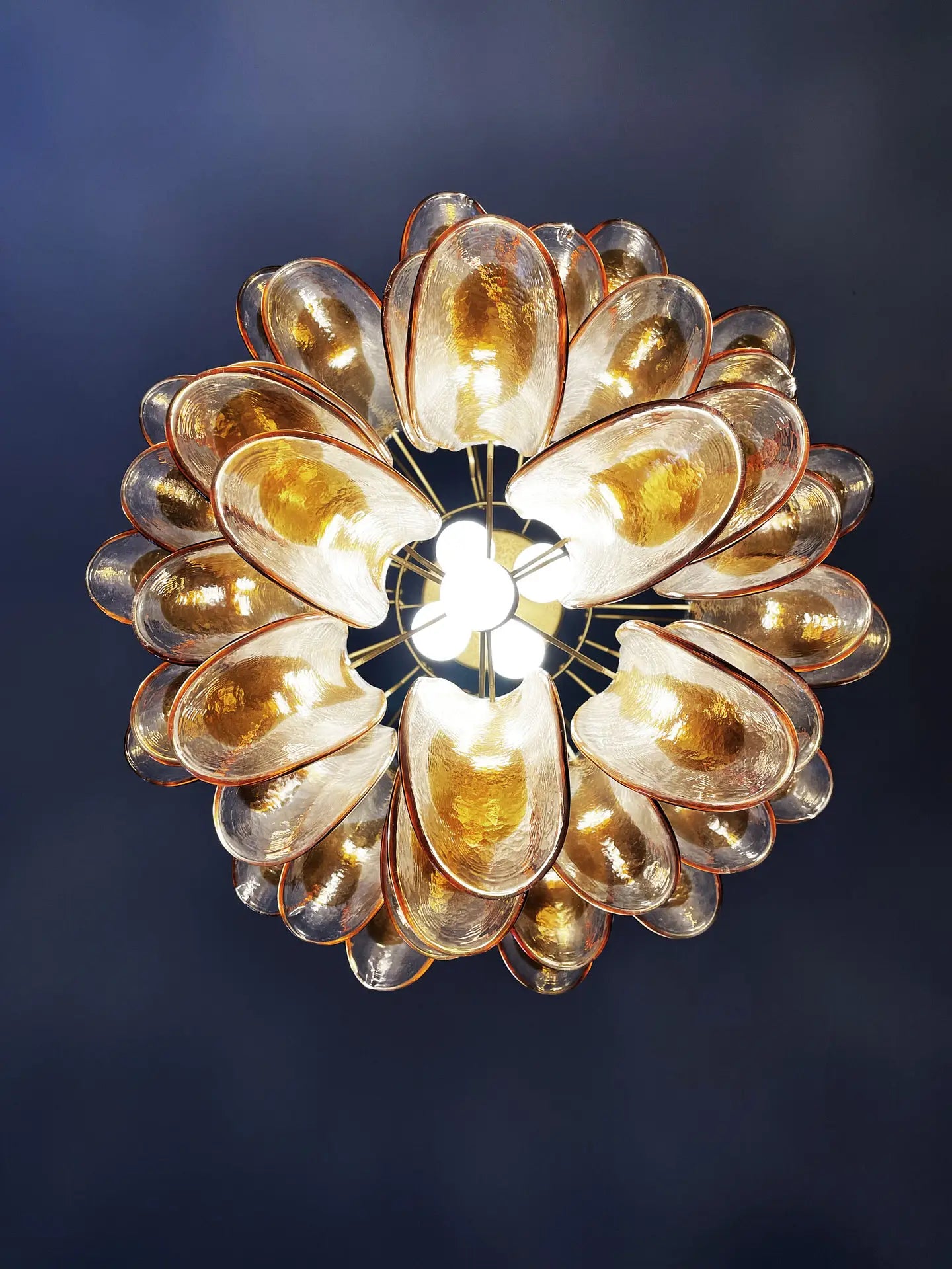 Murano Chandelier 41 Yellow Petal Glass