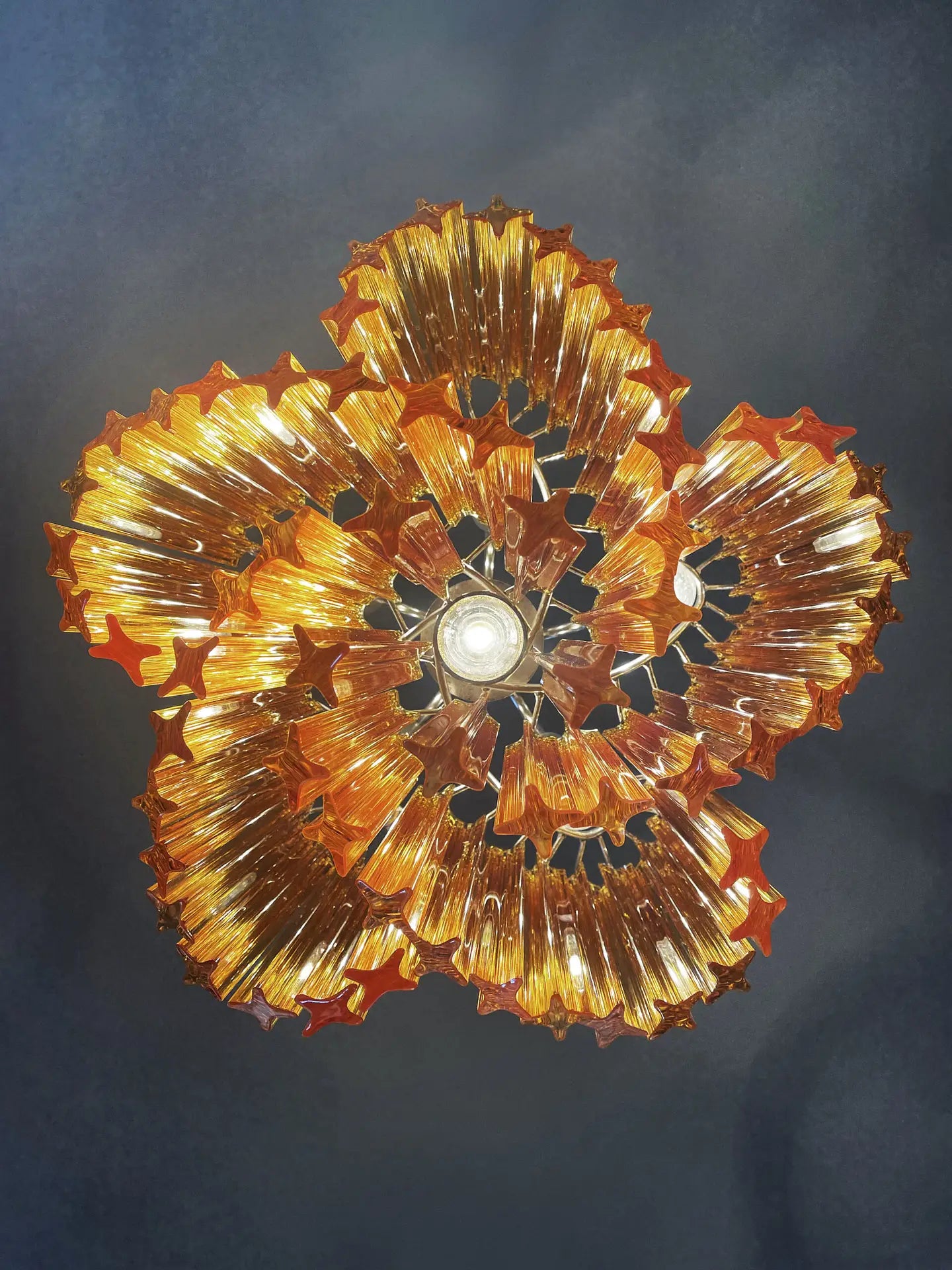 Murano Chandelier 60 Yellow Prism Glass