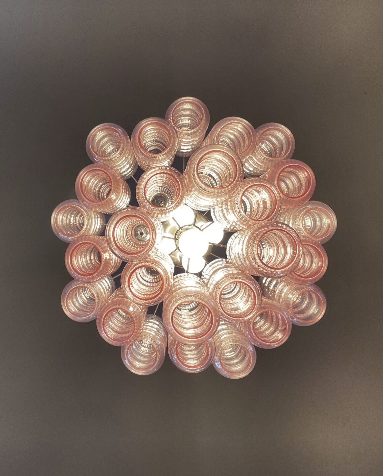 Murano Chandelier 26 Pink Glass Tubes