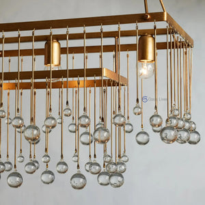 Aubrey Crystal Ball Rectangular Chandelier 47" 60" - Oasislives