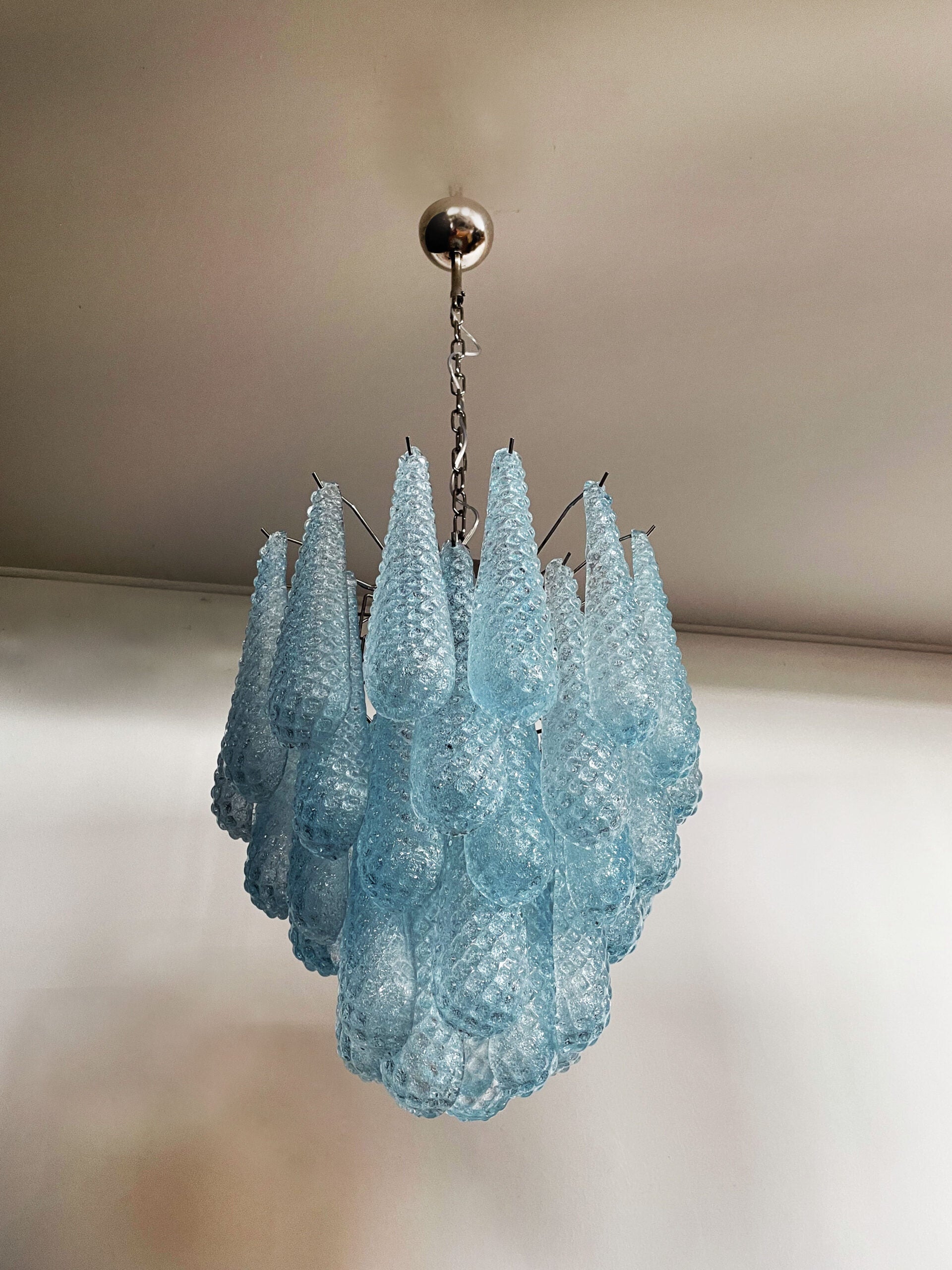 Murano Chandelier 41 Blue Drop Glass