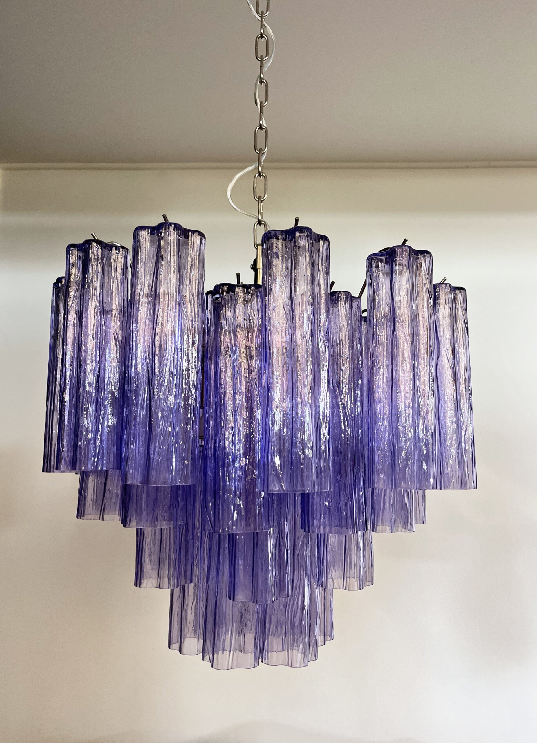 Murano Chandelier 36 Purple Glass Tubes