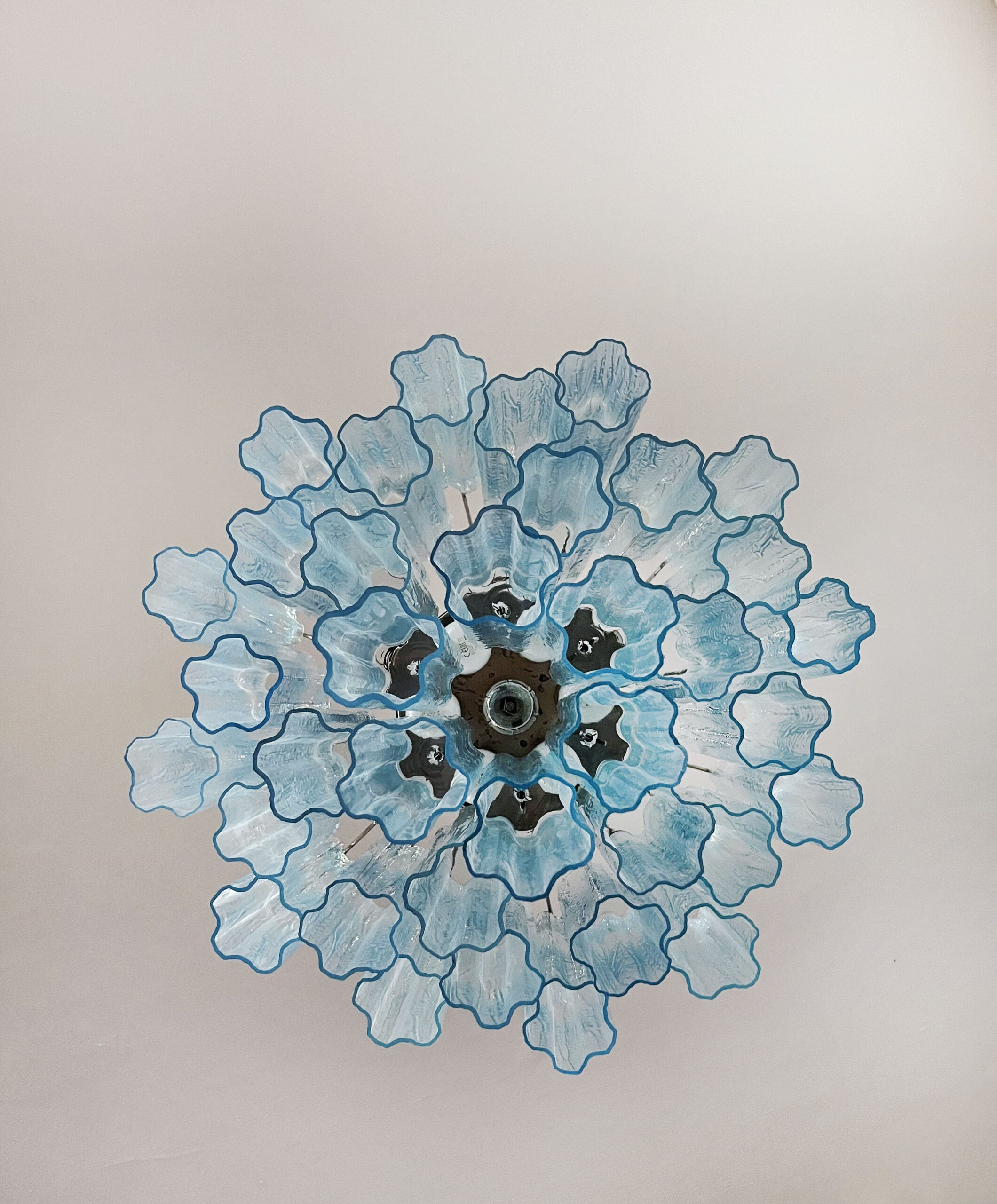 Murano Chandelier 36 Blue Glass Tubes