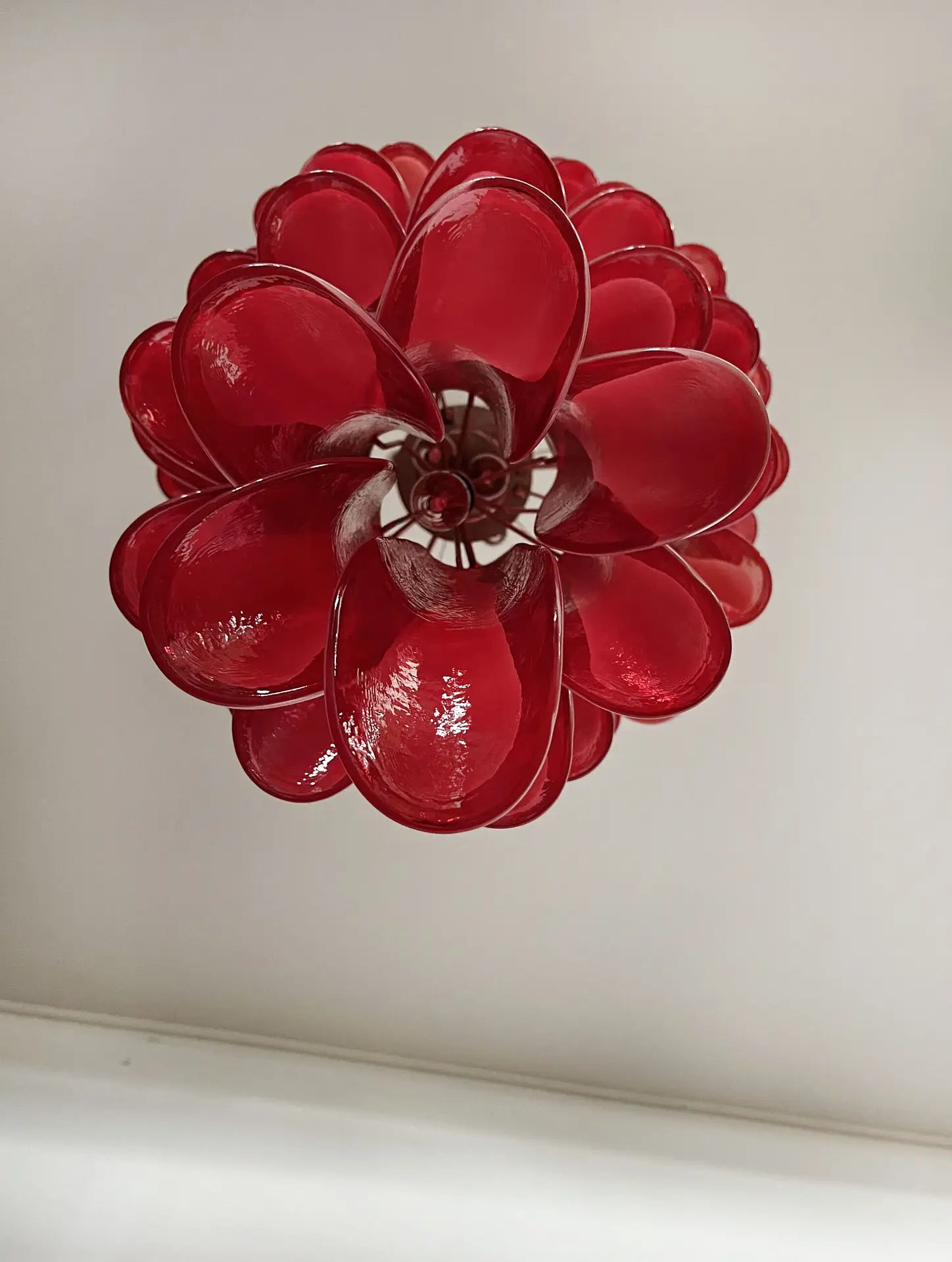 Murano Chandelier 83 Red Petal Glass