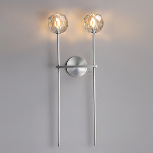 Boule Clear Crystal Grand Double Sconce 28''H - Oasislives