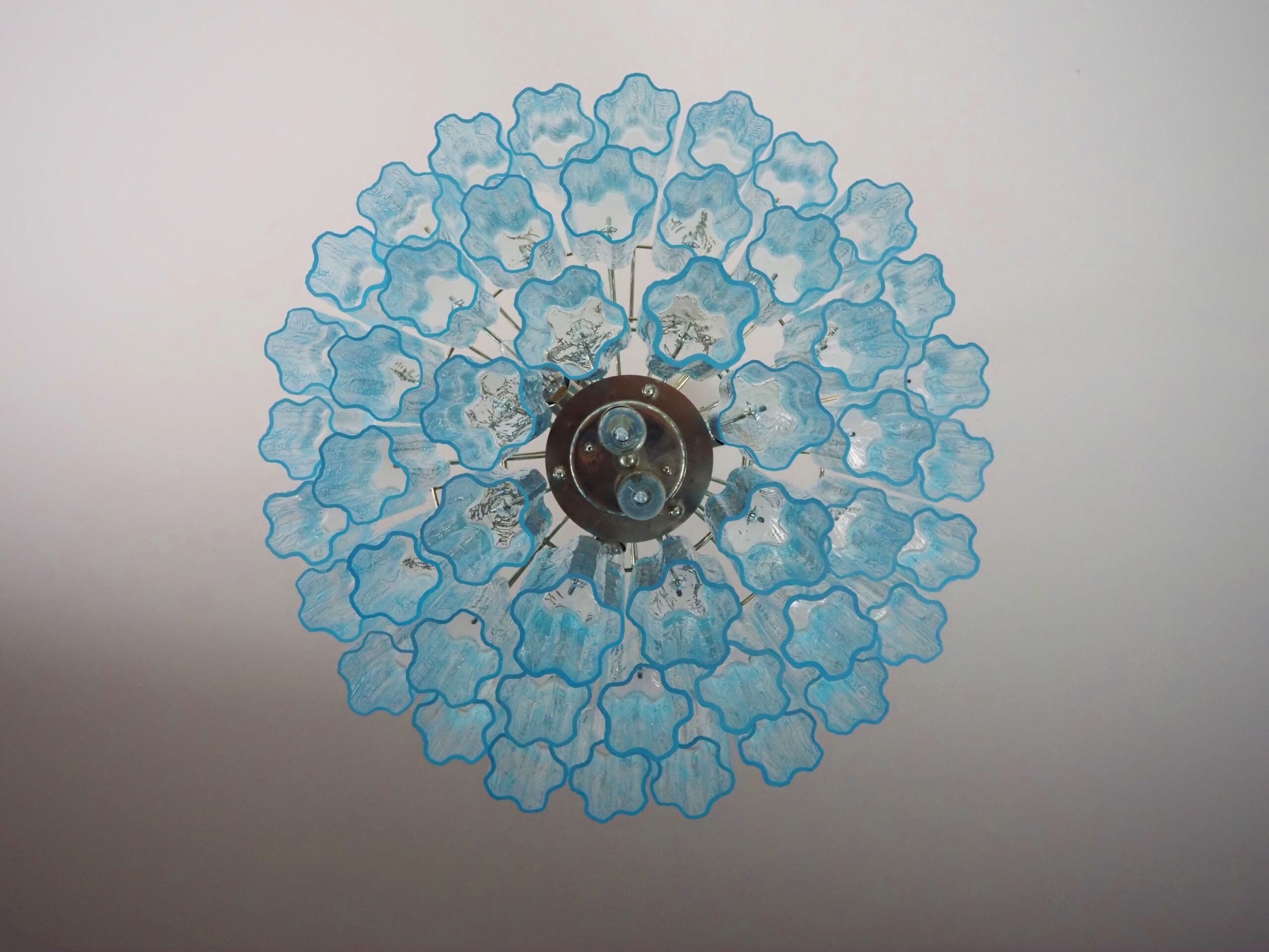 Murano Chandelier 48 Blue Glass Tubes