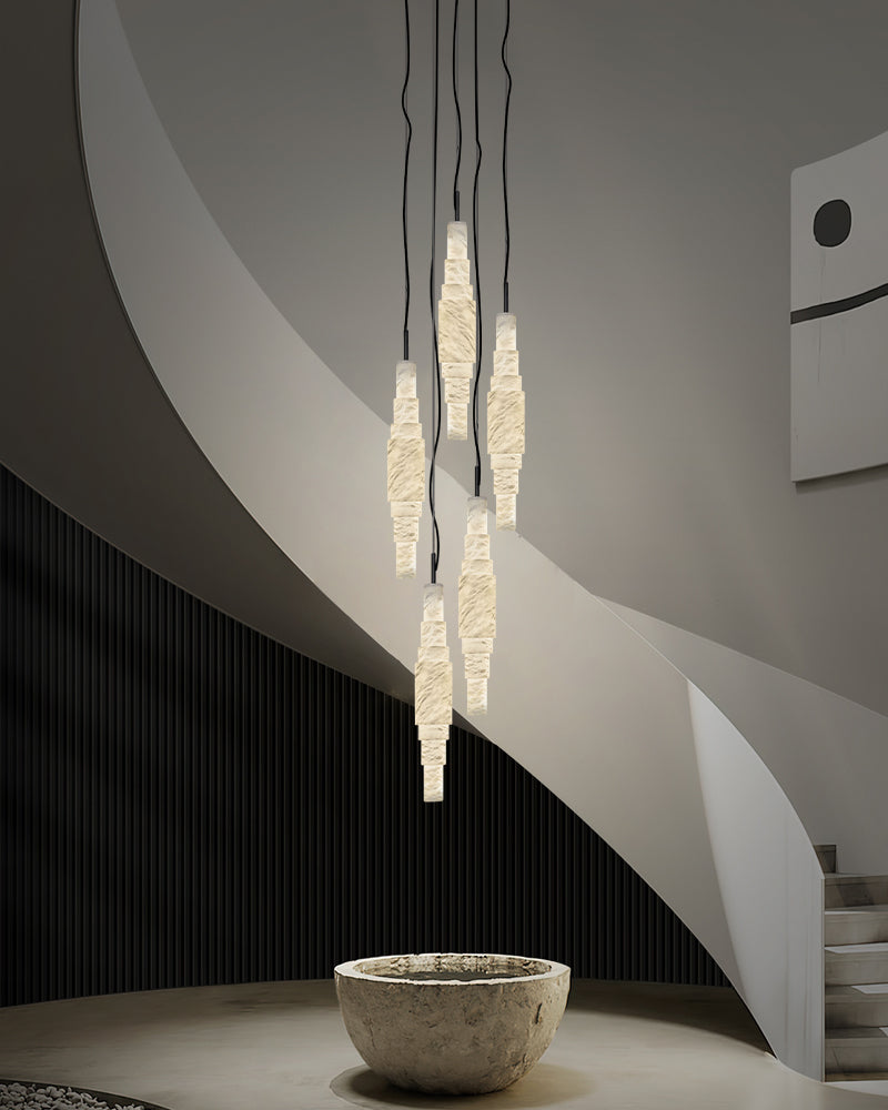 White Alabaster Cluster Pendant Lamp 28"H for home decor lighting fixture