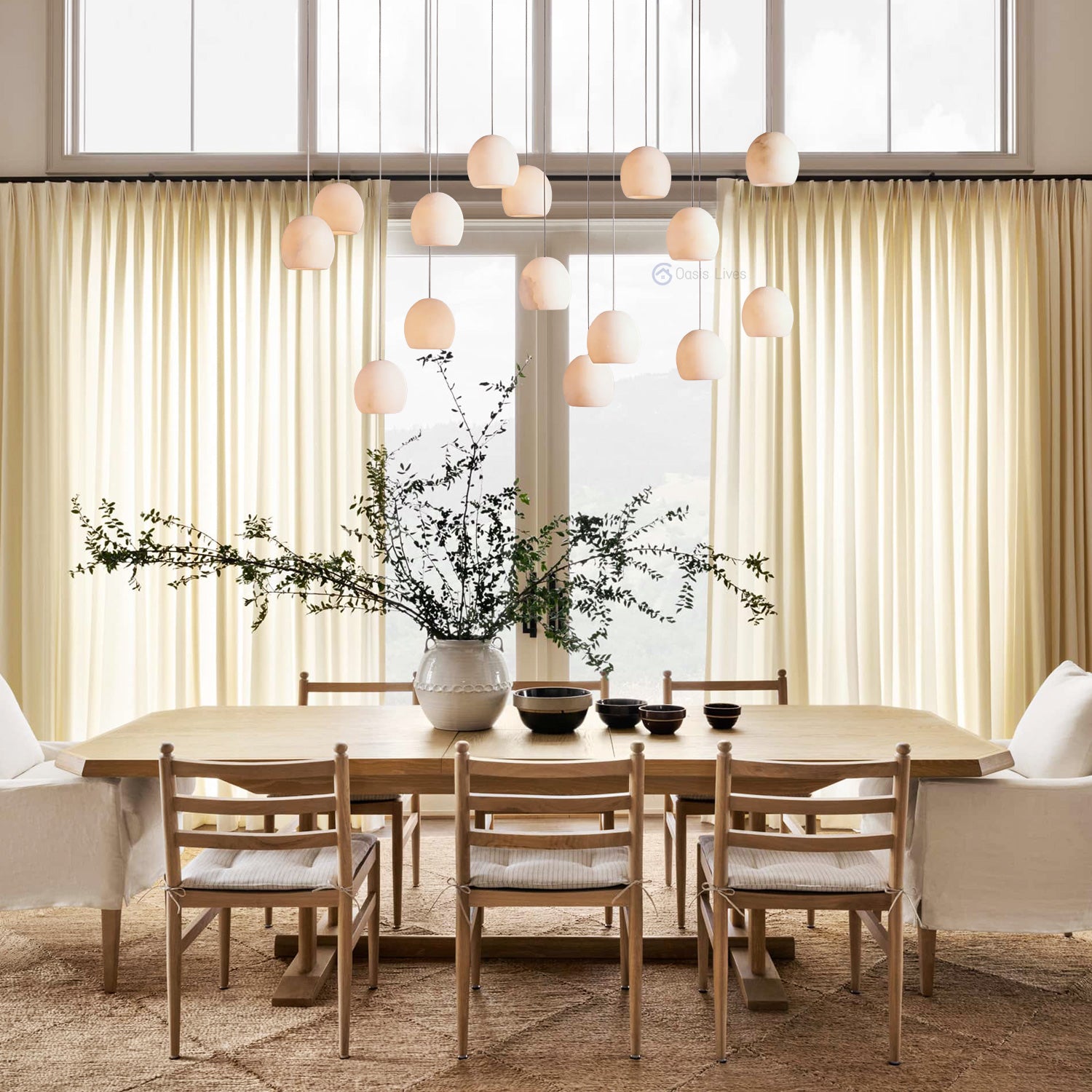 Arica Alabaster Linear Chandelier