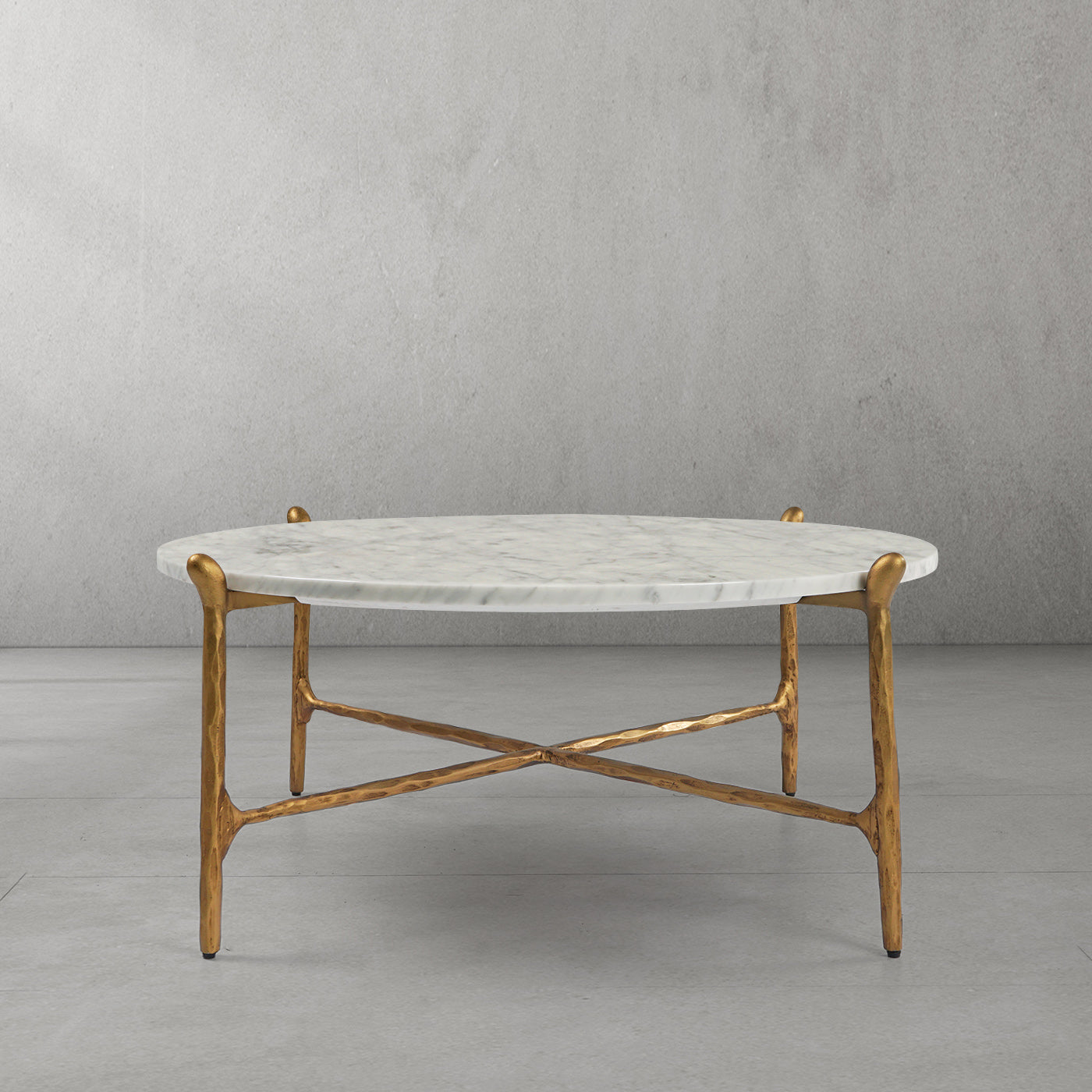 Thaddeus Round Horn Marble Coffee Table & Side Table