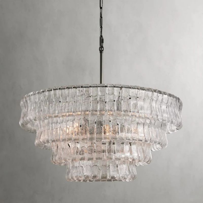 Amor 4-Tier Glass Round Chandelier 36" - Oasislives