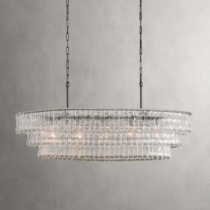 Amor Glass Oval Chandelier 54"W/65"W - Oasislives