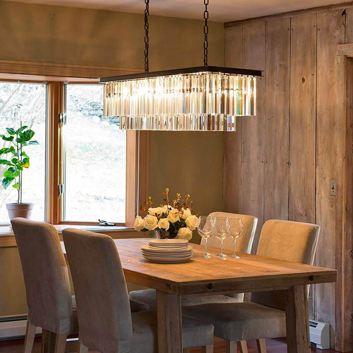 Odean Crystal Chandelier / Flushmount - Oasislives