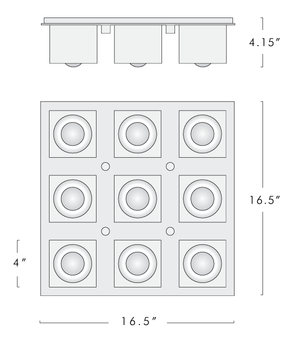 Glaçon 9 Light Flush Mount