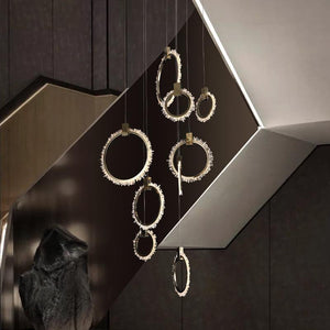 Gina Crystal Champagne Gold Staircase Chandelier - Oasislives