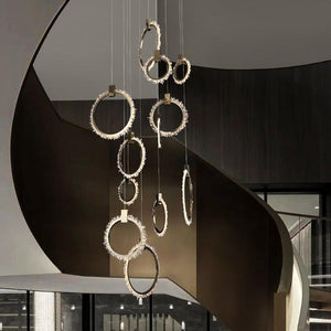 Gina Crystal Champagne Gold Staircase Chandelier - Oasislives
