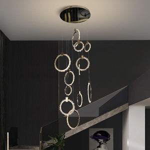 Gina Crystal Champagne Gold Staircase Chandelier - Oasislives