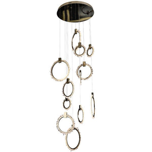 Gina Crystal Champagne Gold Staircase Chandelier - Oasislives