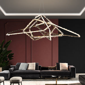 Gina Irregular Modern Living Room Rock Crystal Chandelier - Oasislives