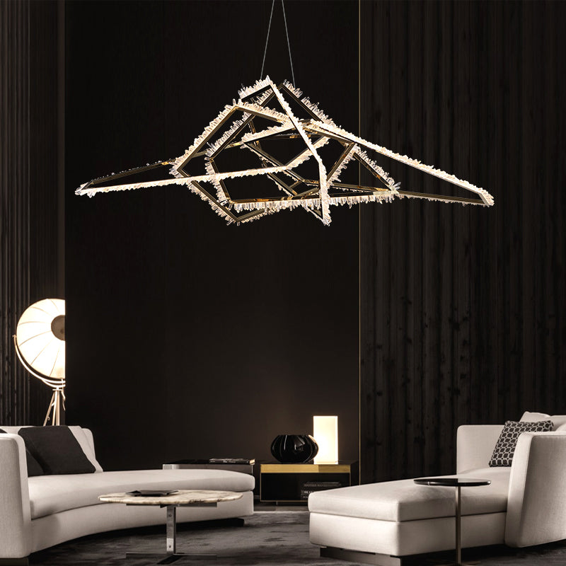 Gina Irregular Modern Living Room Rock Crystal Chandelier - Oasislives