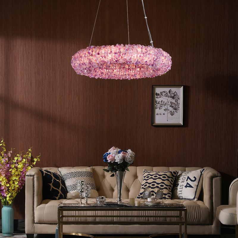 Gina Purple Crystal Round Luxury Chandelier - Oasislives
