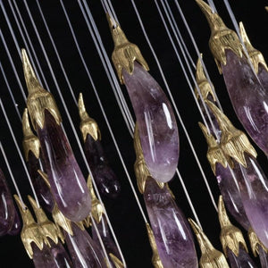 Gina Rock Crystal Eggplant Pendant Light - Oasislives