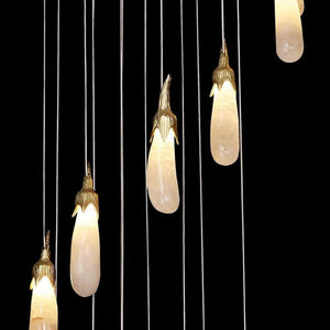 Gina Rock Crystal Eggplant Pendant Light - Oasislives