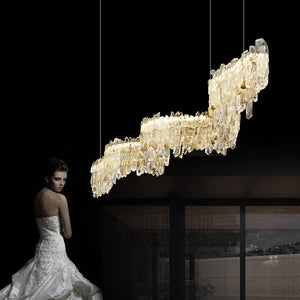 Gina Rock Crystal Linear Chandelier - Oasislives
