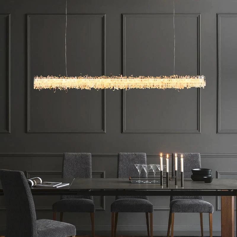 Gina Rock Crystal Linear Chandelier - Oasislives
