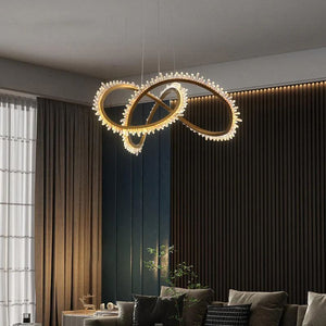 Gina Rock Crystal Möbius Ring Chandelier - Oasislives