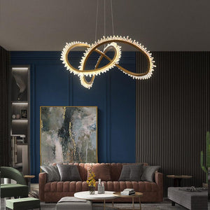 Gina Rock Crystal Möbius Ring Chandelier - Oasislives