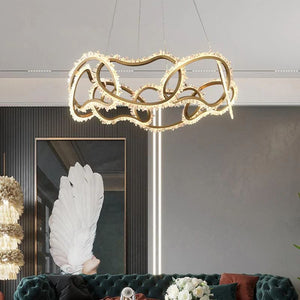 Gina Rock Crystal Multi Ring Chandelier - Oasislives