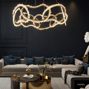 Gina Rock Crystal Multi Ring Chandelier - Oasislives