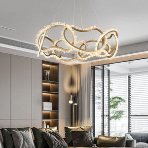 Gina Rock Crystal Multi Ring Chandelier - Oasislives