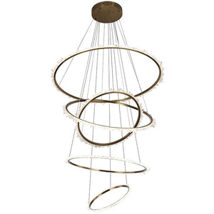 Gina Rock Crystal Multi Rings Chandelier For Staircase - Oasislives
