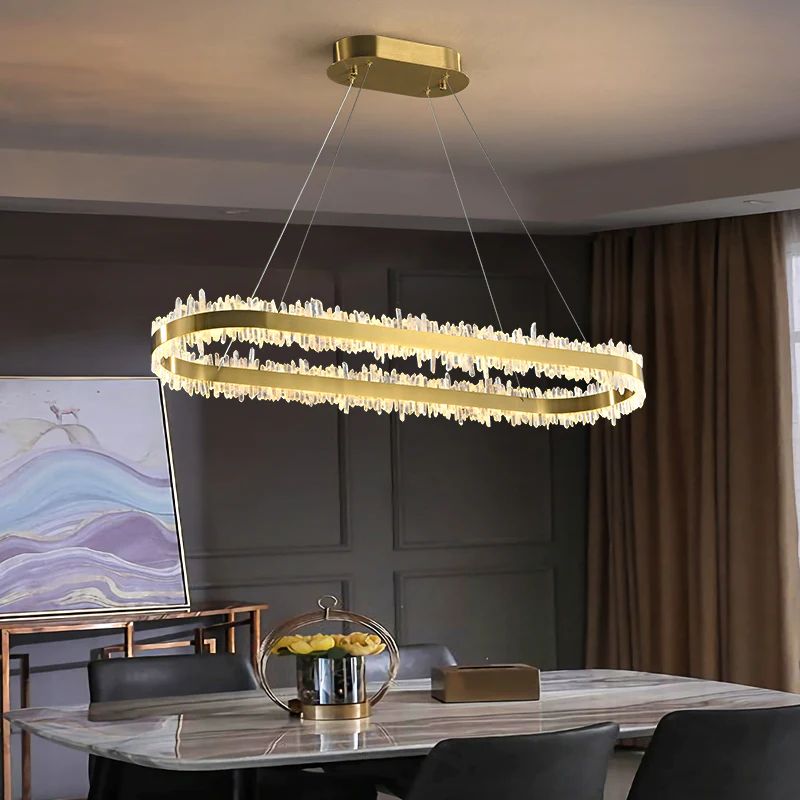 Gina Rock Crystal Oval Chandelier - Oasislives