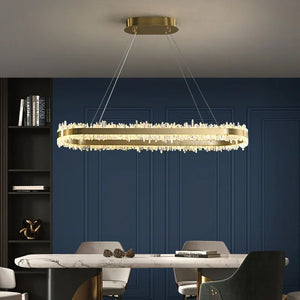 Gina Rock Crystal Oval Chandelier - Oasislives